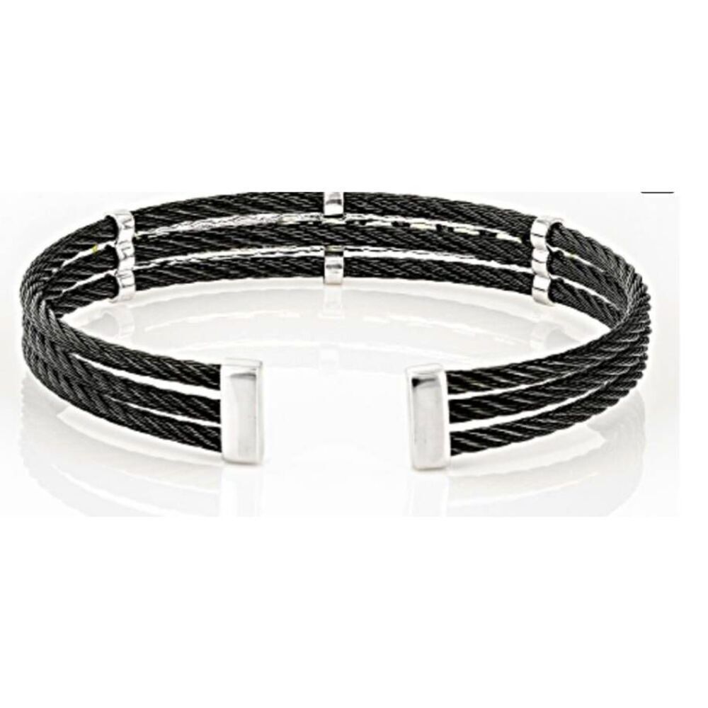 5 Carat Artisan Round Cut Genuine Lime Peridot Black Cable Rope Cuff Bracelert - Picture 6 of 6